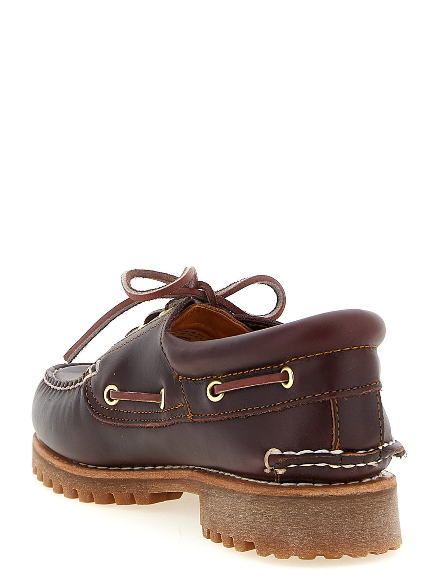 Timberland Premium Leather 3 Eye Lug Boat Shoe Unisex Moccasin Style Bordeaux Casual Comfort