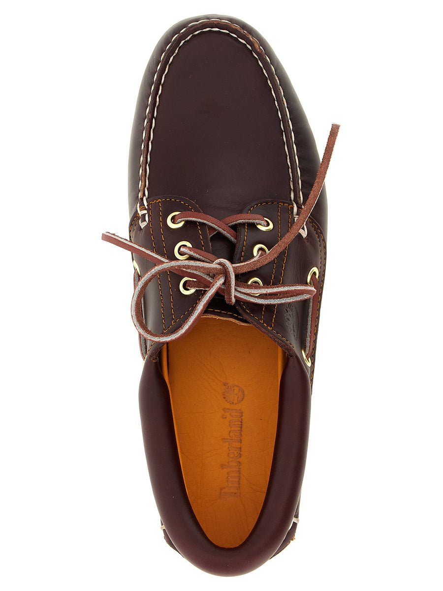 Timberland Premium Leather 3 Eye Lug Boat Shoe Unisex Moccasin Style Bordeaux Casual Comfort
