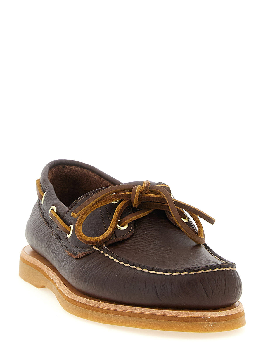 Timberland Crafted Leather Boat Moccasin With Vibram Sole For Men Handstitched Luxury