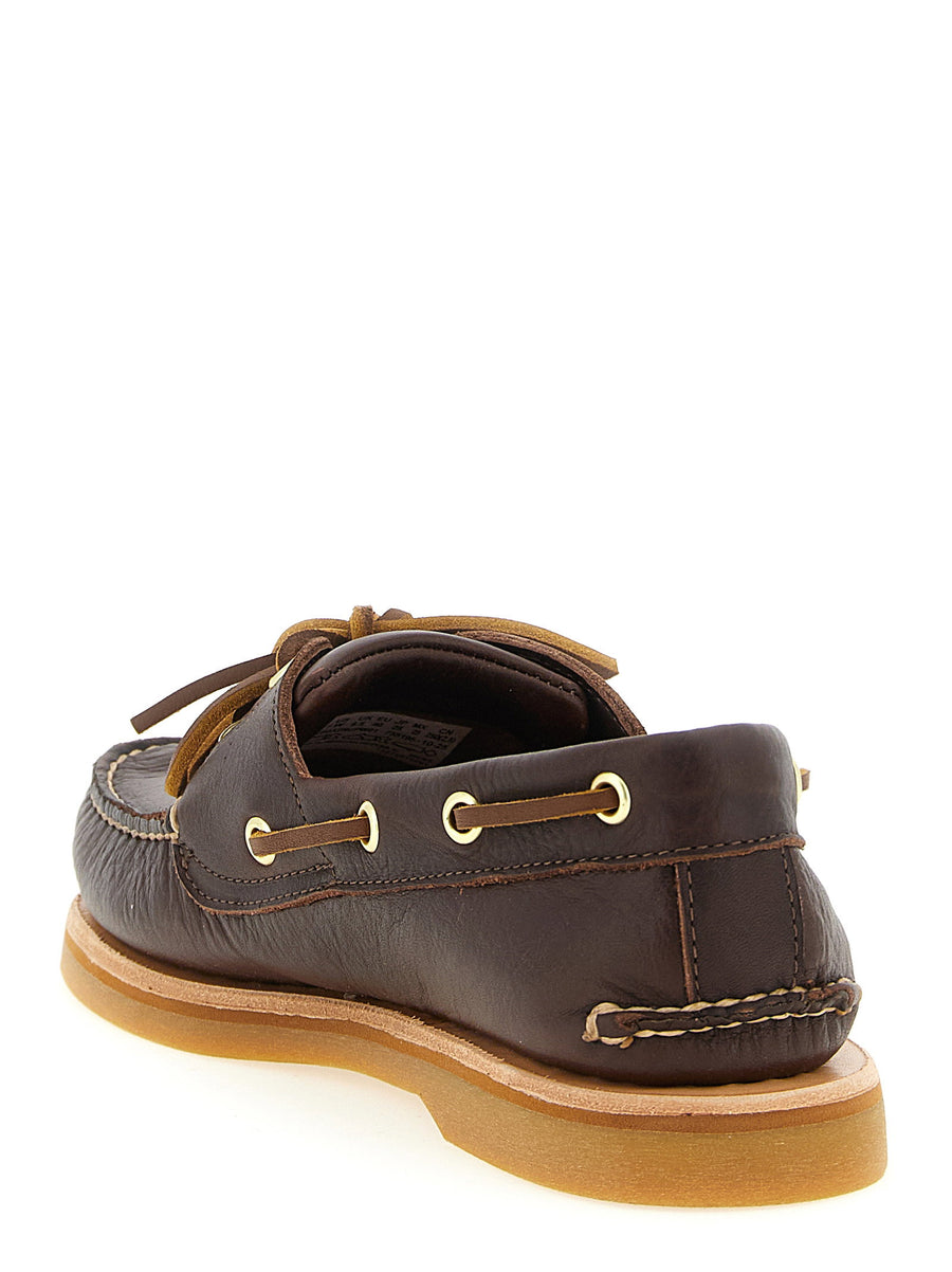 Timberland Crafted Leather Boat Moccasin With Vibram Sole For Men Handstitched Luxury