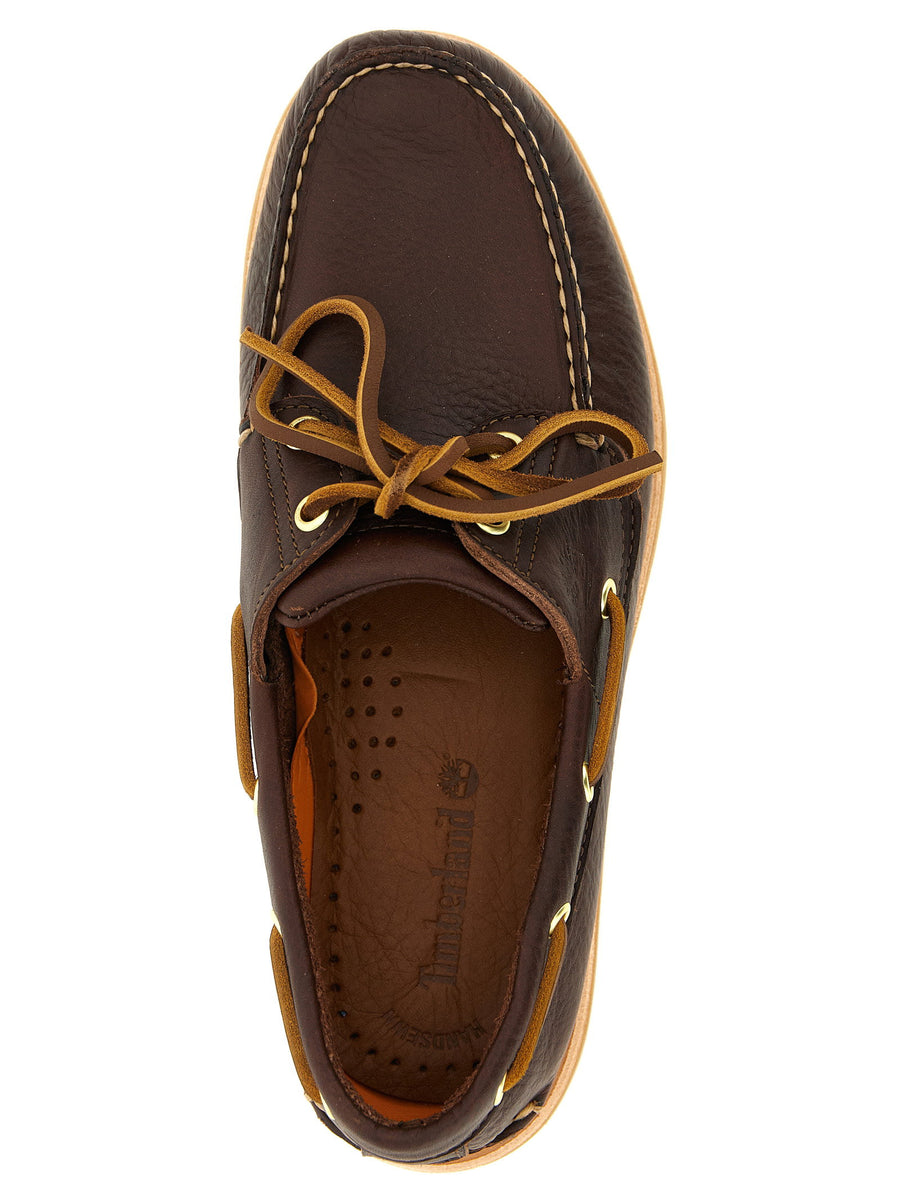 Timberland Crafted Leather Boat Moccasin With Vibram Sole For Men Handstitched Luxury
