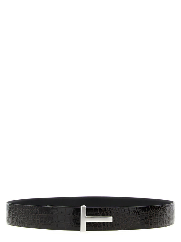 Tom Ford Reversible Crocodile Leather Belt for Men 4 cm Wide Dual Look Calfskin Premium