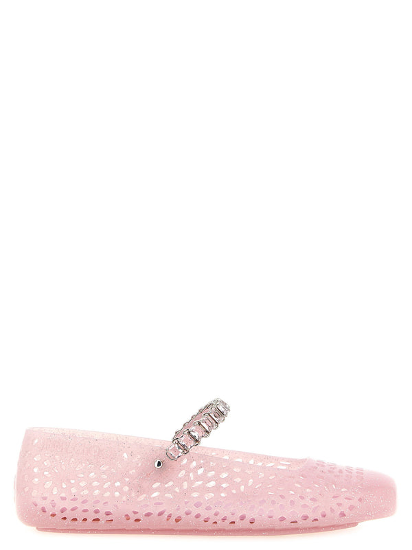 Jimmy Choo The Jelly Pink TPU Ballet Flats Women Flat Shoes