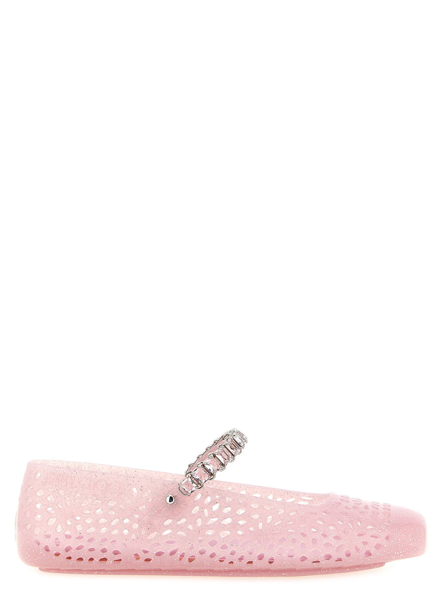 Jimmy Choo The Jelly Pink TPU Ballet Flats Women Flat Shoes
