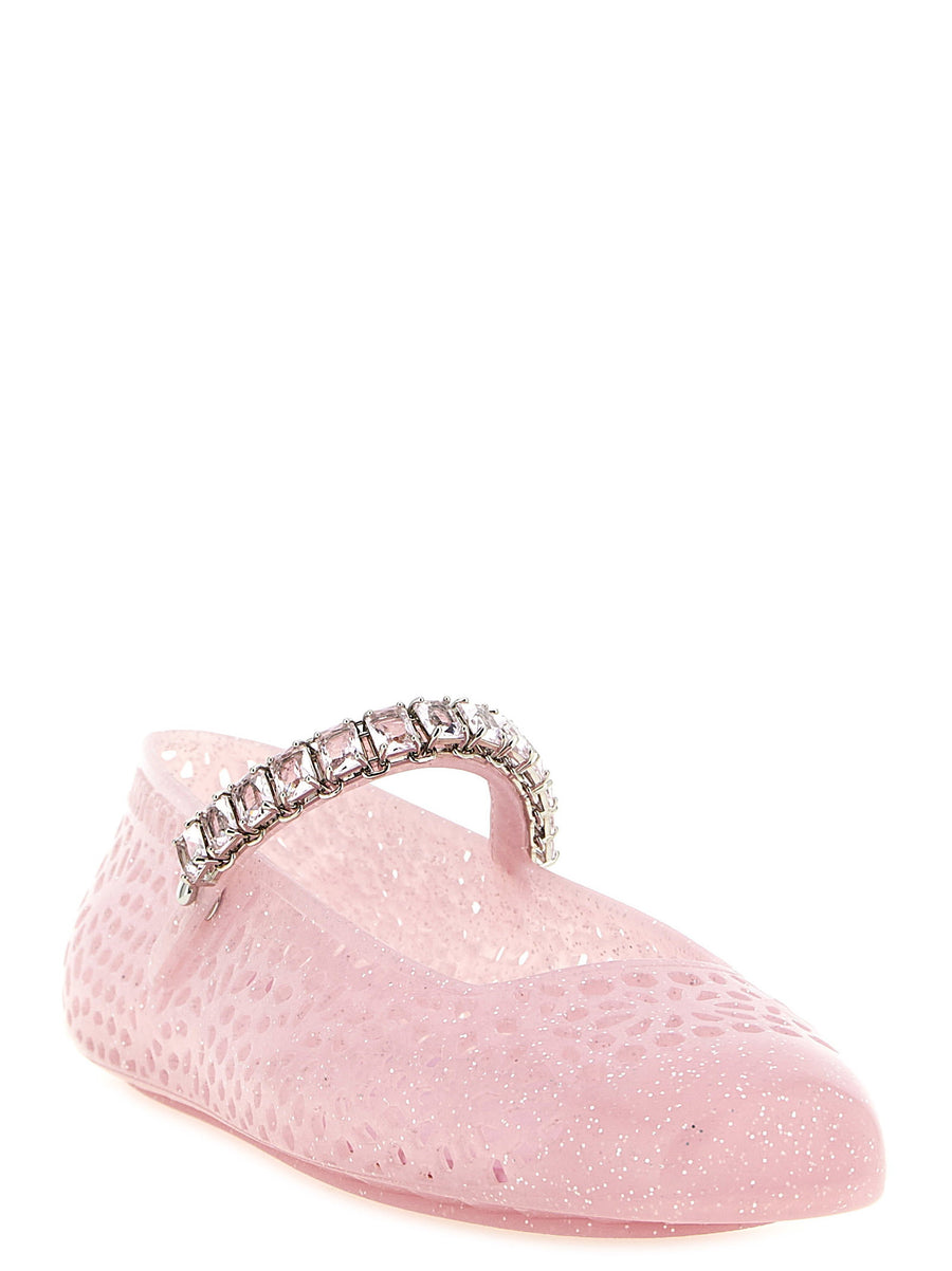 Jimmy Choo The Jelly Pink TPU Ballet Flats Women Flat Shoes