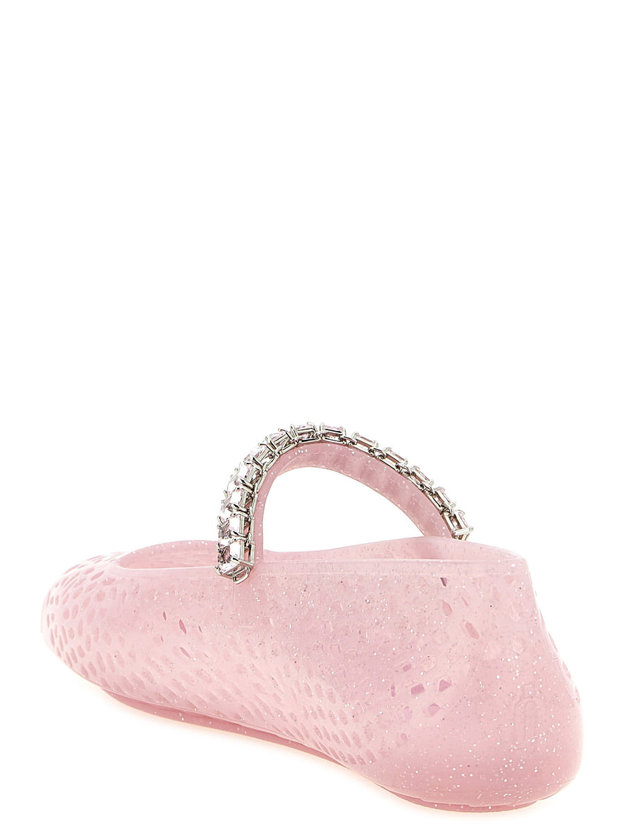Jimmy Choo The Jelly Pink TPU Ballet Flats Women Flat Shoes