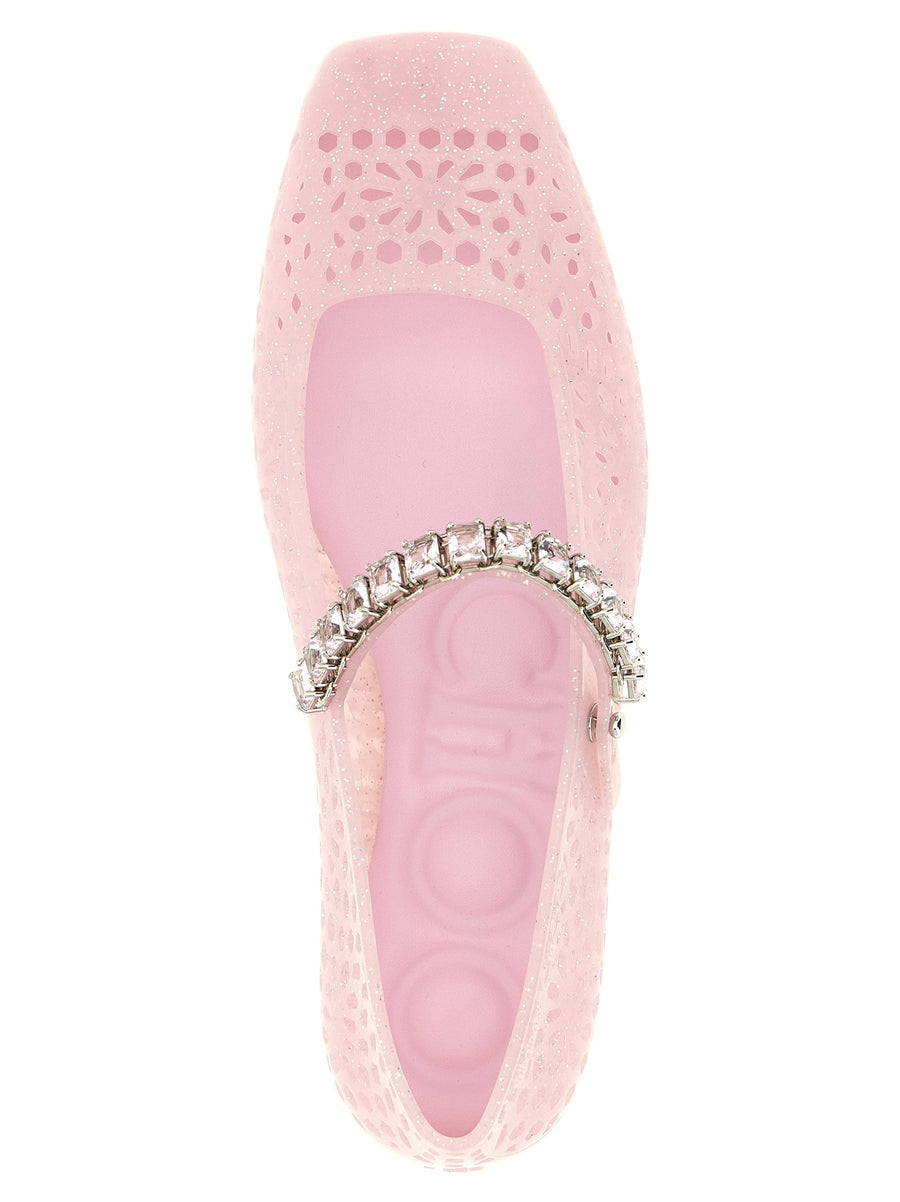 Jimmy Choo The Jelly Pink TPU Ballet Flats Women Flat Shoes