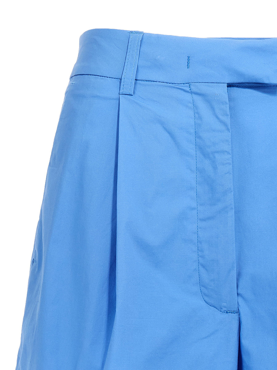 Bea Shorts TheLatest Polished Light Blue Cotton Poplin Short Trousers For Women Versatile Summer Wear