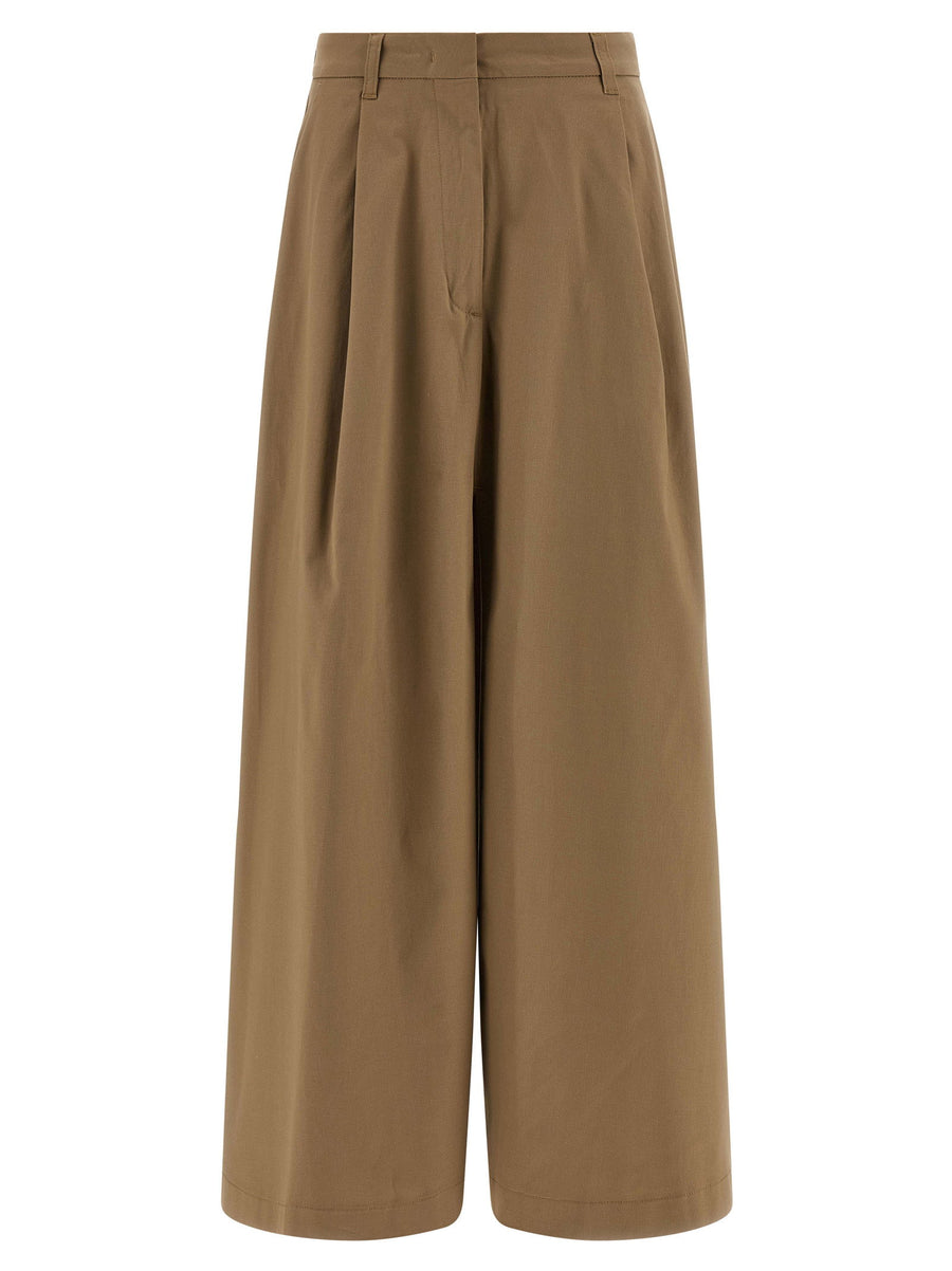 TheLatest Daisy Skirt Brown Long Cotton Gabardine With Pockets For Women Versatile Wardrobe Staple