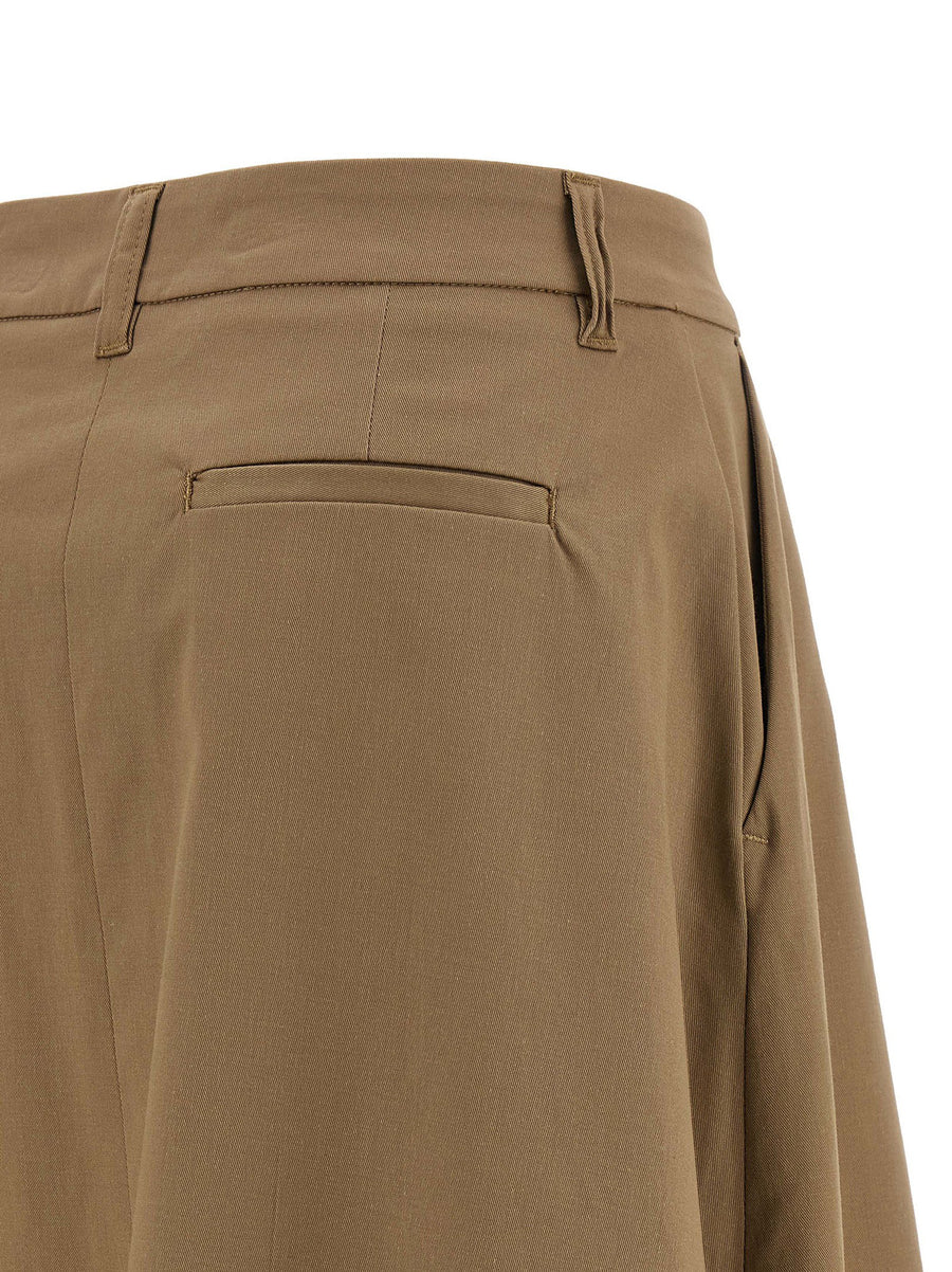 TheLatest Daisy Skirt Brown Long Cotton Gabardine With Pockets For Women Versatile Wardrobe Staple