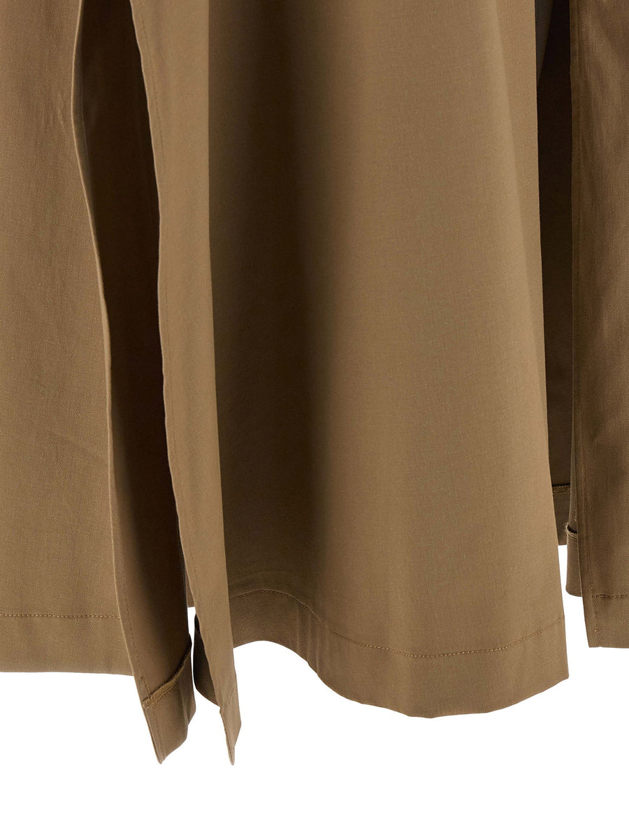 TheLatest Daisy Skirt Brown Long Cotton Gabardine With Pockets For Women Versatile Wardrobe Staple