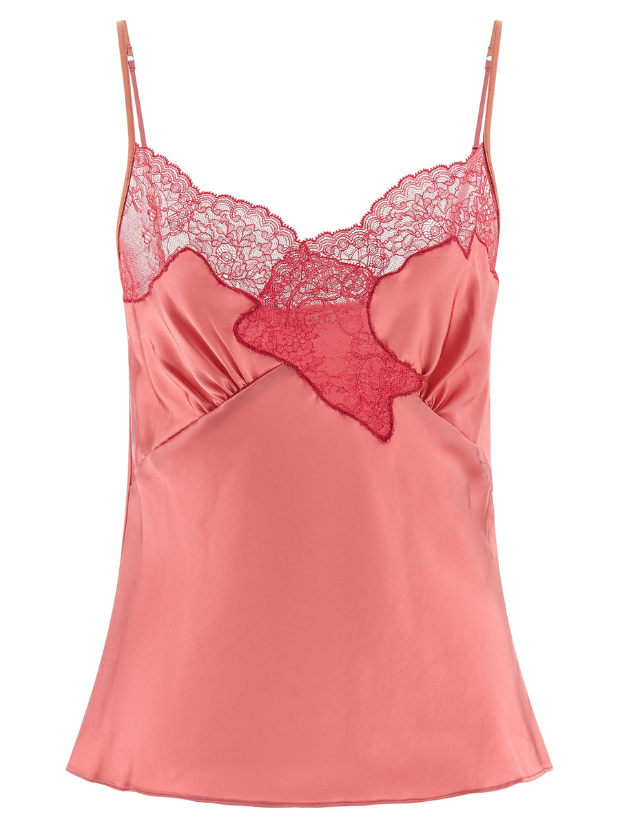 Vaillant Signature Pink Satin Lace Top For Women Luxurious Lingerie Inspired With Adjustable Straps