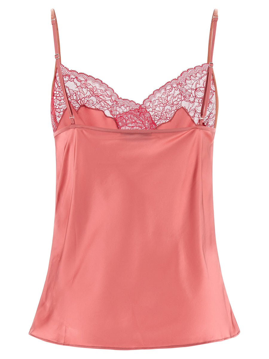 Vaillant Signature Pink Satin Lace Top For Women Luxurious Lingerie Inspired With Adjustable Straps