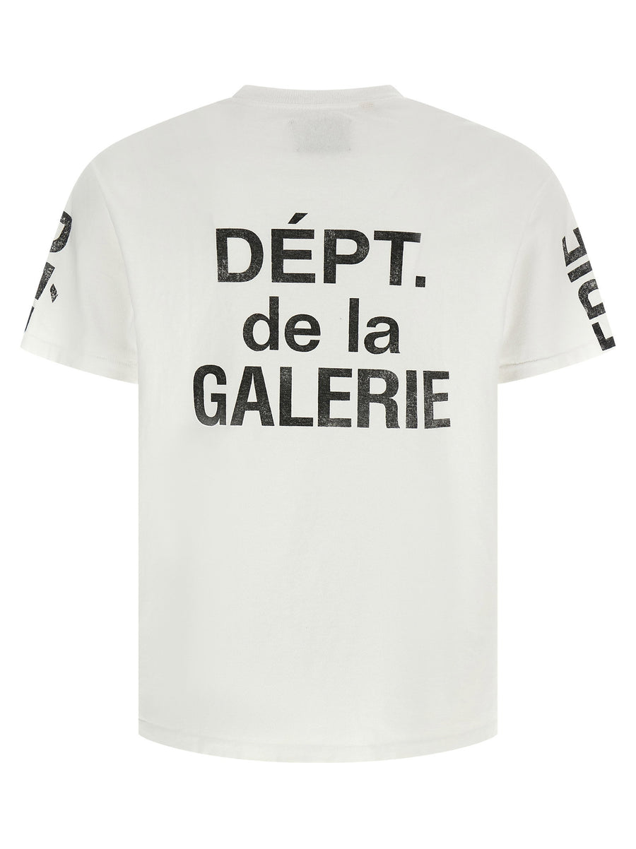 Gallery Dept French Collector White Cotton T Shirt With Back And Sleeve Prints