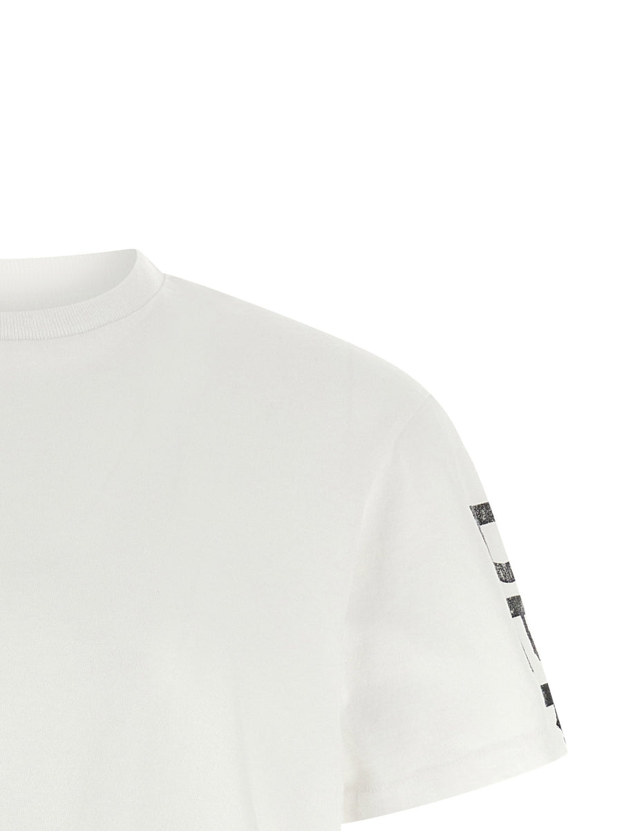 Gallery Dept French Collector White Cotton T Shirt With Back And Sleeve Prints
