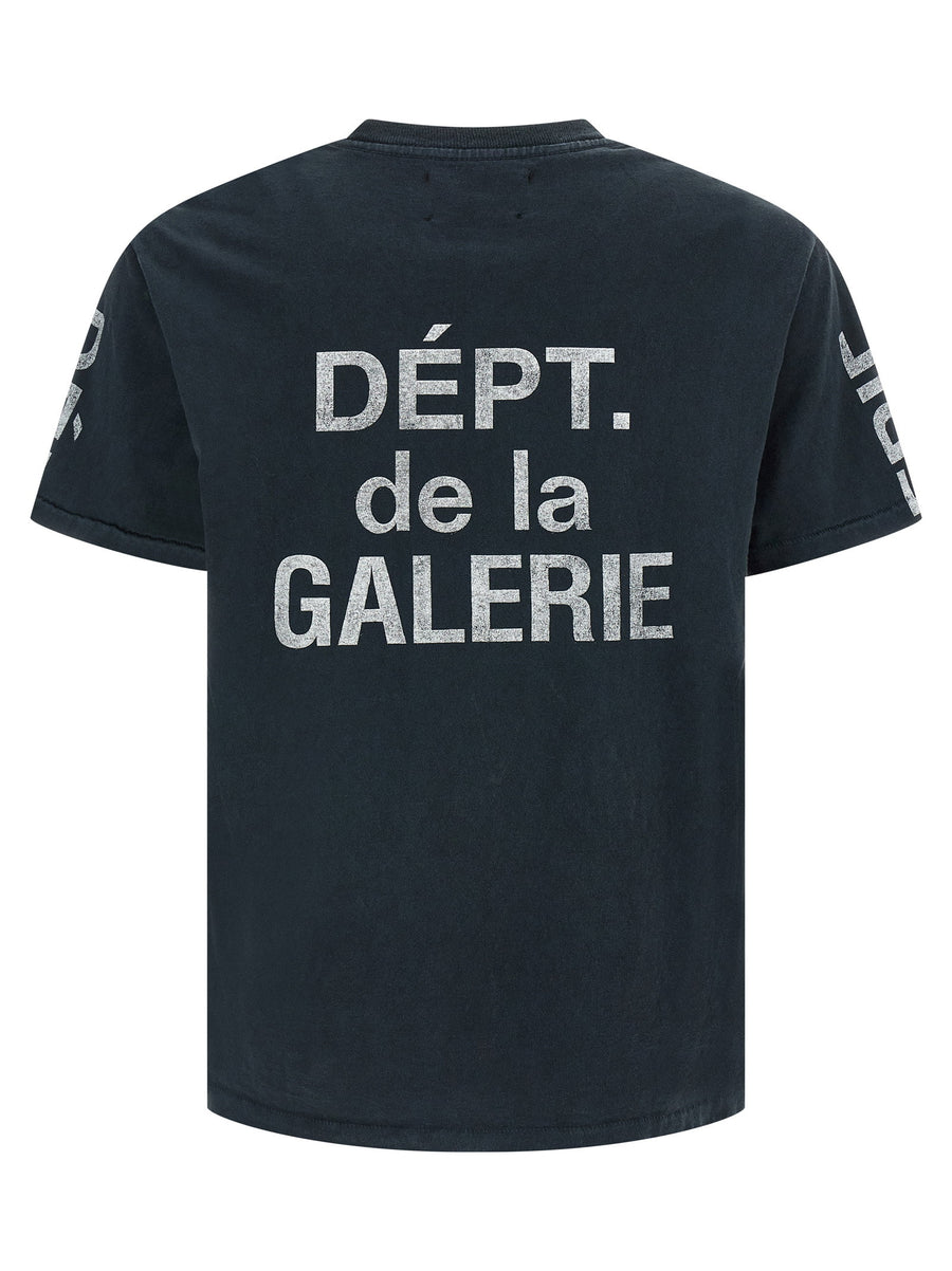 Gallery Dept French Collector T Shirt Luxury 100 Percent Cotton Black With Patented Wash Discoloration For Men SS26