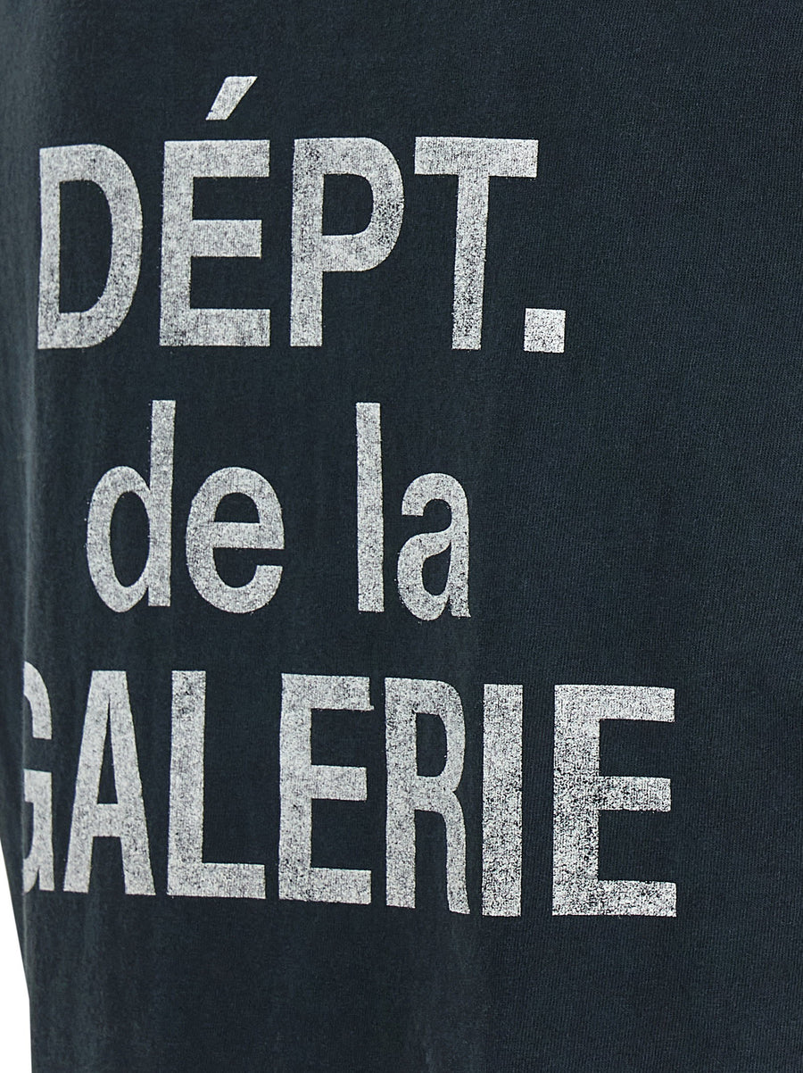 Gallery Dept French Collector T Shirt Luxury 100 Percent Cotton Black With Patented Wash Discoloration For Men SS26