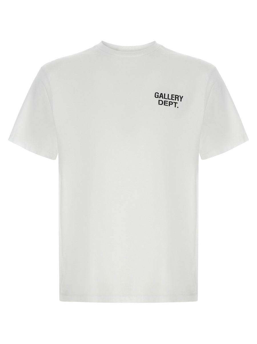 Gallery Dept Gd Logo Dusty T Shirt For Men 100 Percent Cotton With Gold Glitter Back Detail Patented Wash