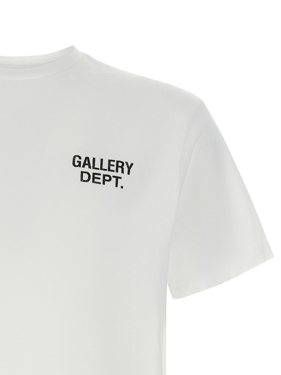 Gallery Dept Gd Logo Dusty T Shirt For Men 100 Percent Cotton With Gold Glitter Back Detail Patented Wash