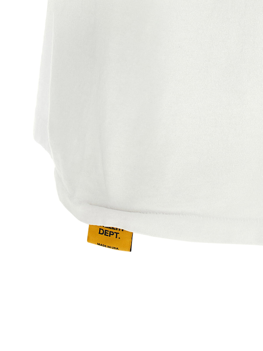 Gallery Dept Gd Logo Dusty T Shirt For Men 100 Percent Cotton With Gold Glitter Back Detail Patented Wash