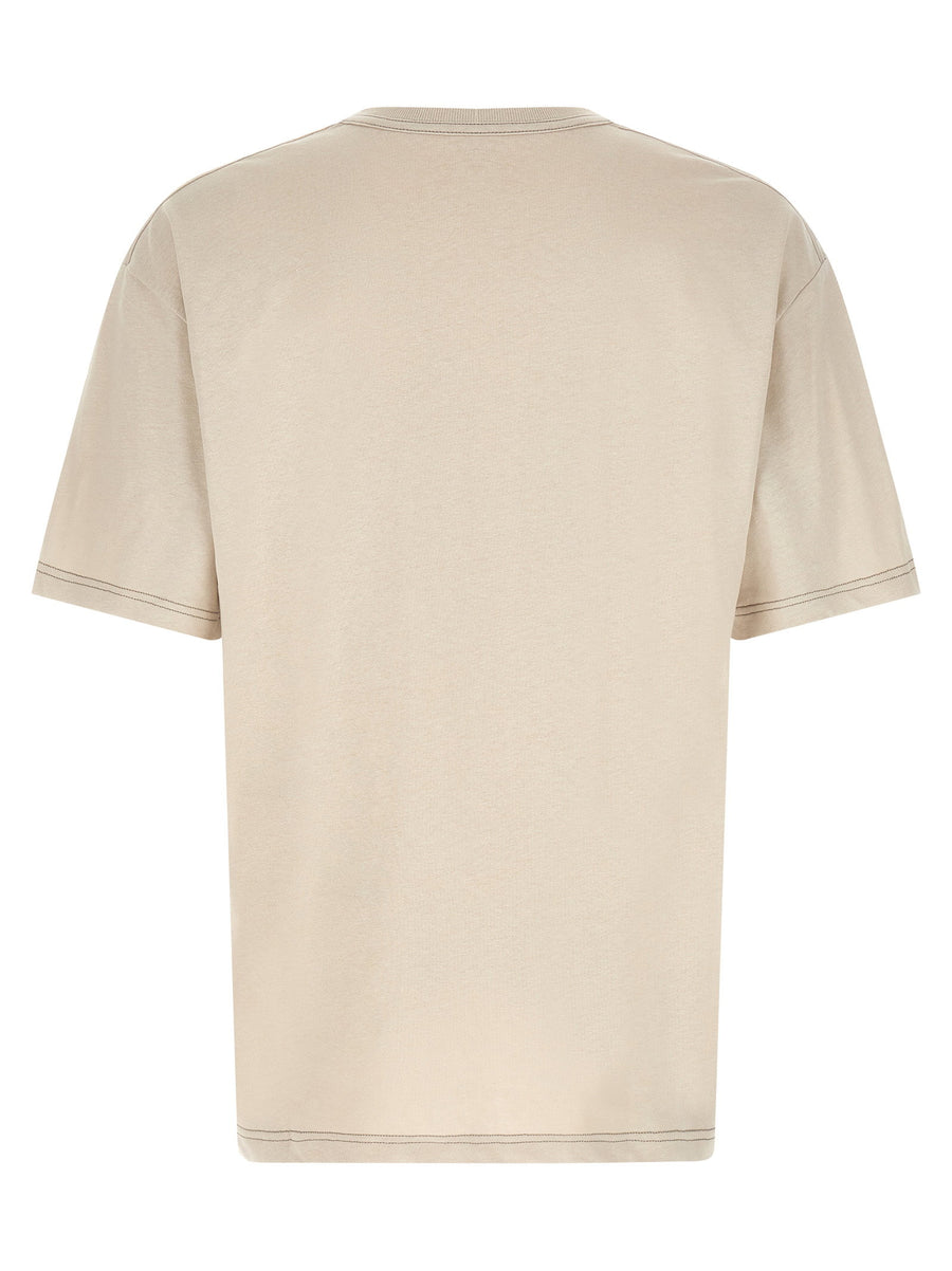 Lemaire Boxy T Shirt For Men Breathable Cotton Linen Blend With Breast Pocket And Side Slits