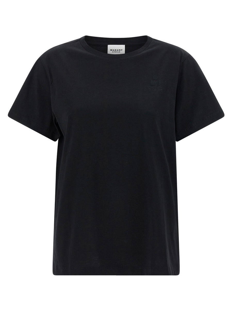 Marant Etoile Aby T Shirt 100 Percent Cotton Luxury Crewneck With Tone On Tone Logo Embroidery For Modern Women