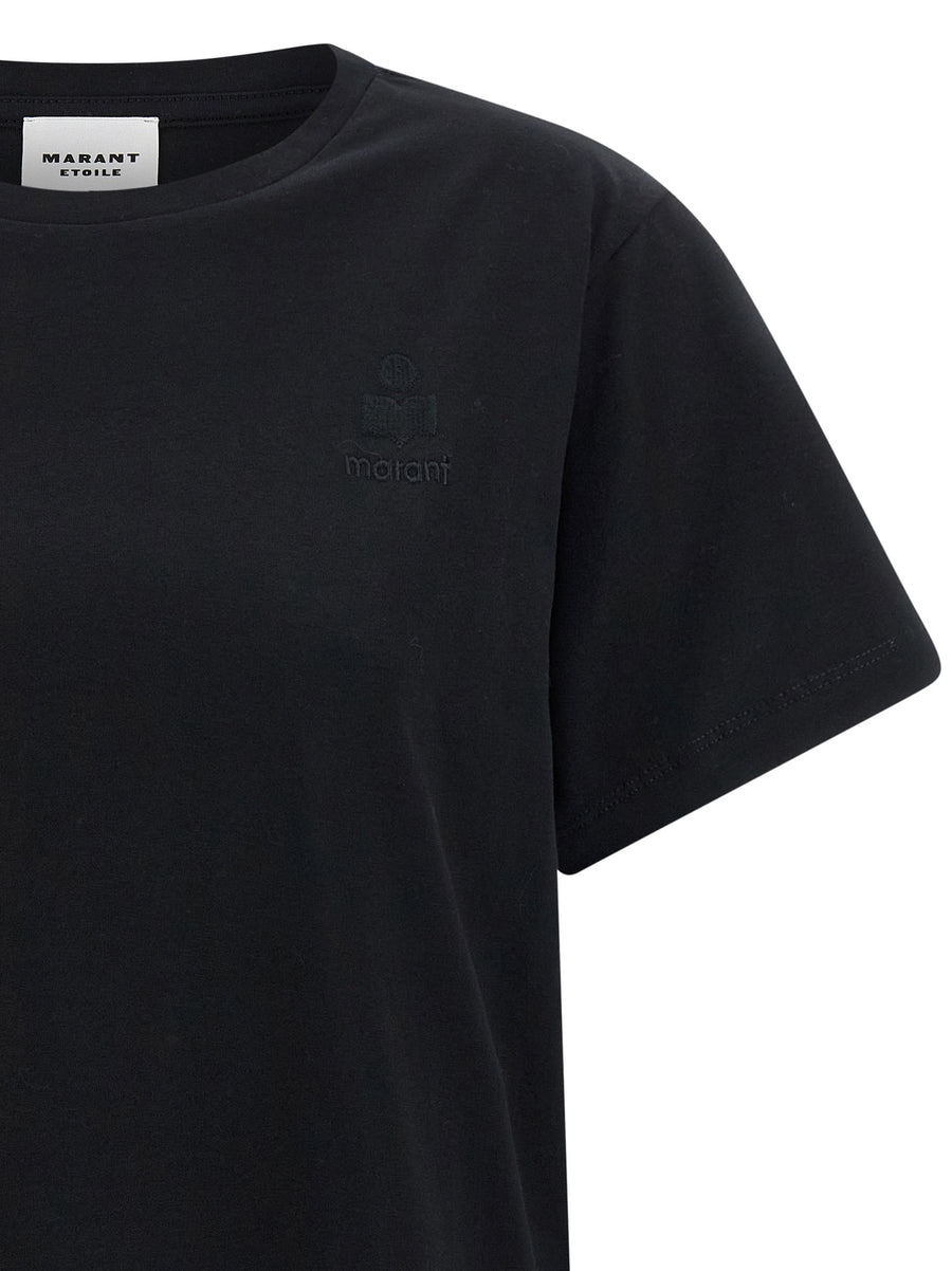 Marant Etoile Aby T Shirt 100 Percent Cotton Luxury Crewneck With Tone On Tone Logo Embroidery For Modern Women