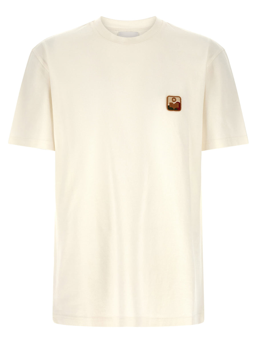 Marant Hugo T Shirt Men 100 Percent Cotton Crew Neck Logo Patch Relaxed Fit Everyday Essential
