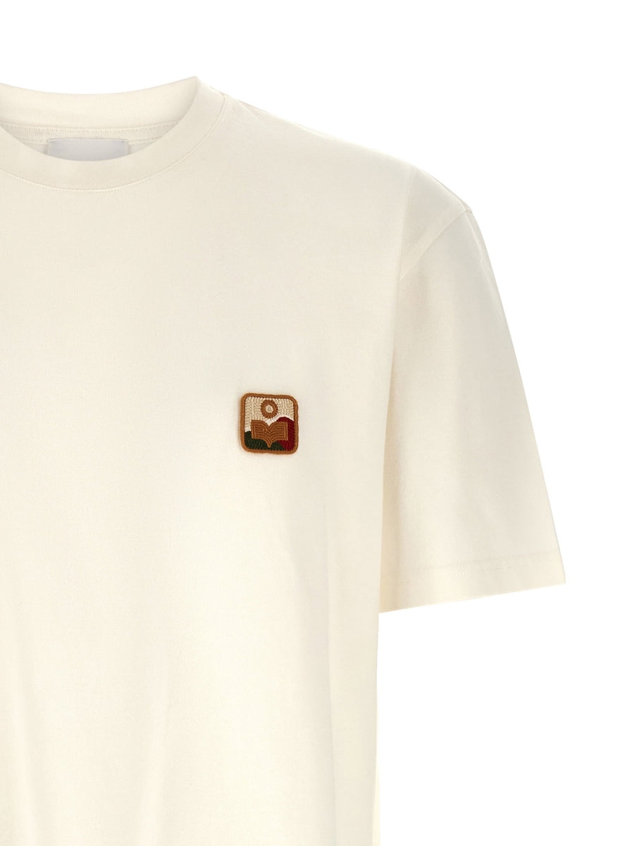 Marant Hugo T Shirt Men 100 Percent Cotton Crew Neck Logo Patch Relaxed Fit Everyday Essential