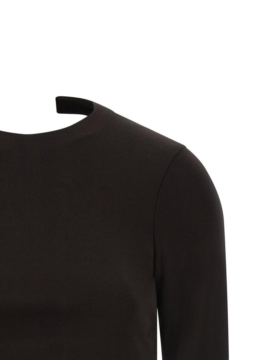 Tom Ford Impossible Top Backless Brown Crepe Jersey Crop For Women With Architectural Silhouette
