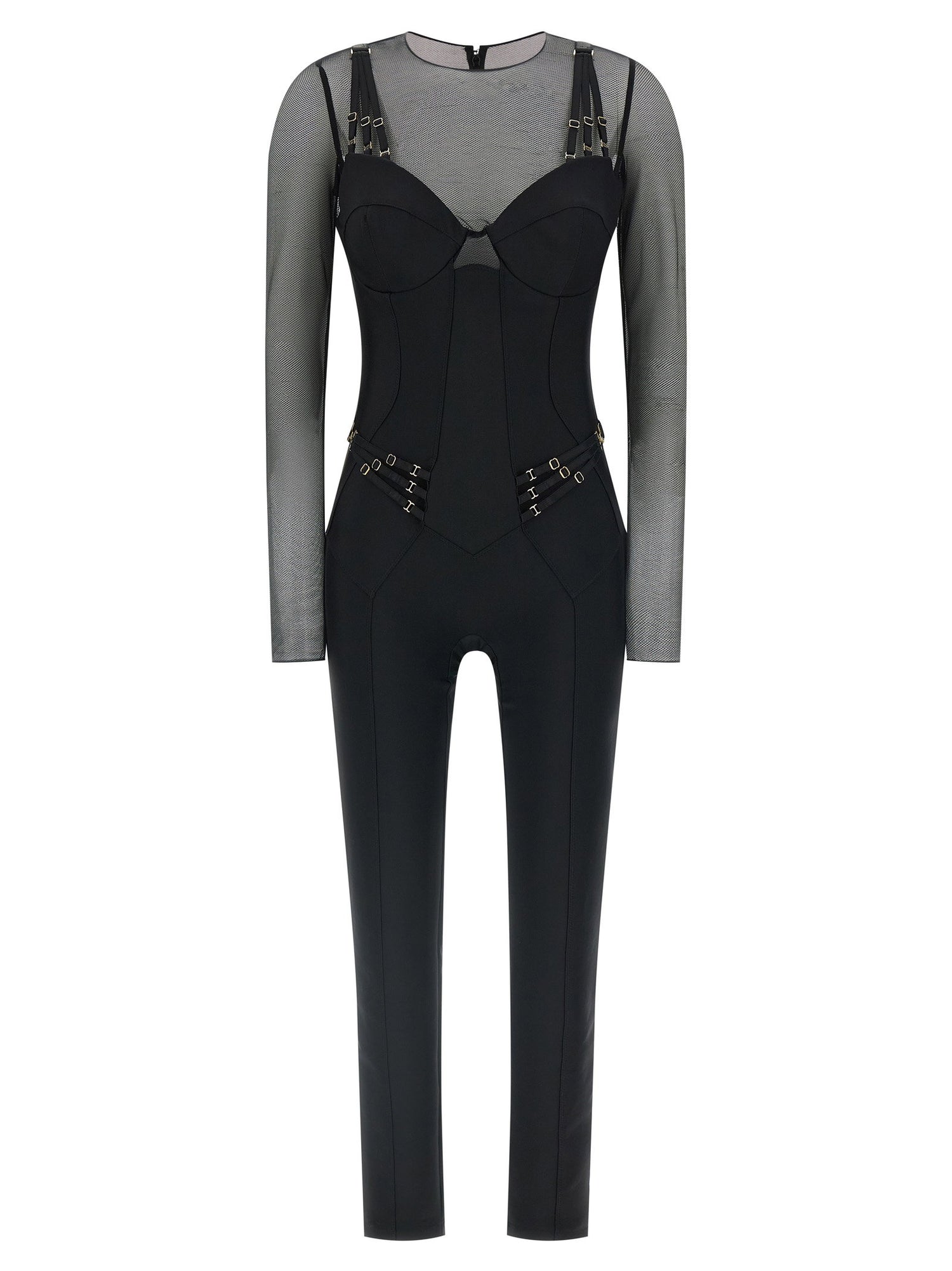 Elisabetta Franchi Jersey And Tulle Jumpsuit