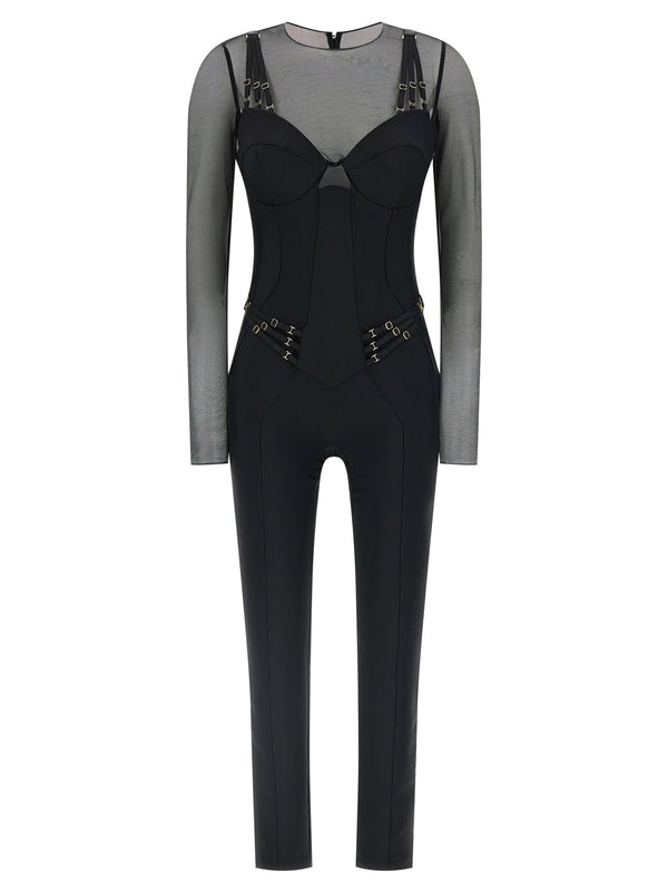 Elisabetta Franchi Jersey And Tulle Jumpsuit
