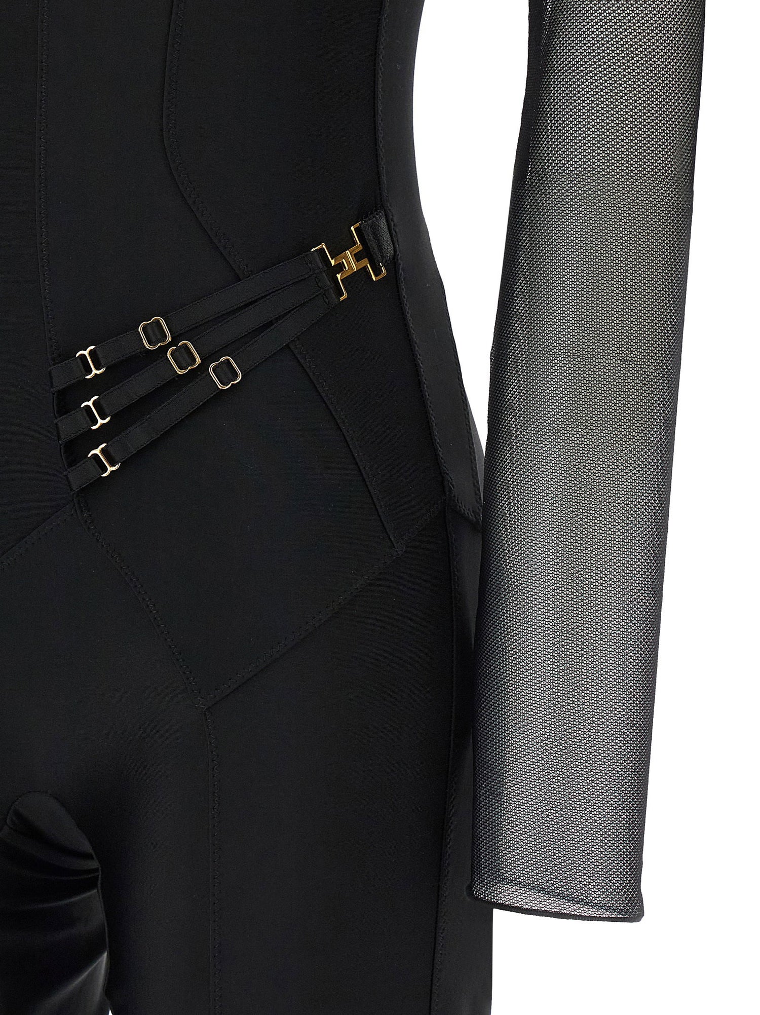 Elisabetta Franchi Jersey And Tulle Jumpsuit