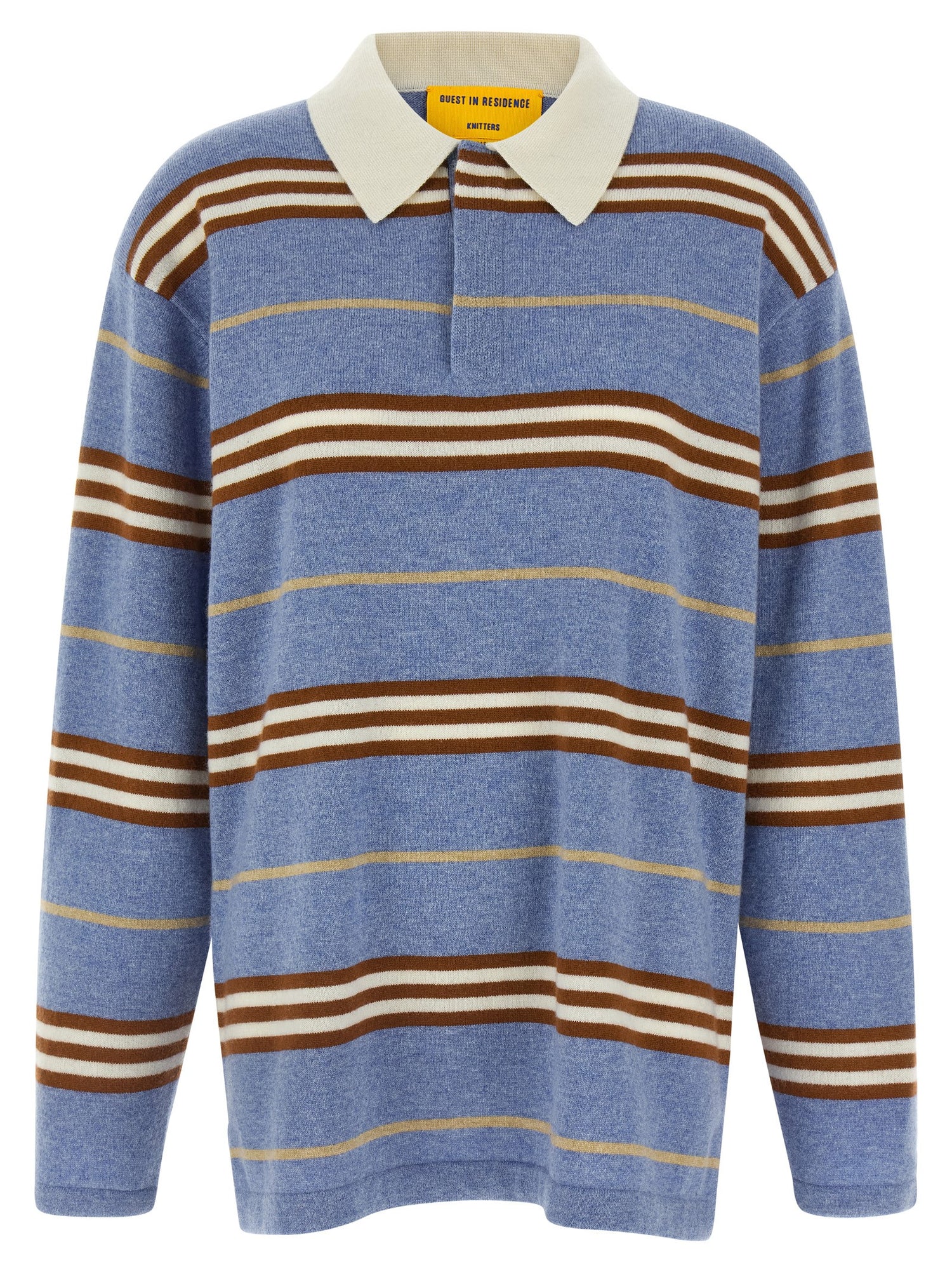 Guest In Residence Striped Rugby Polo Shirt