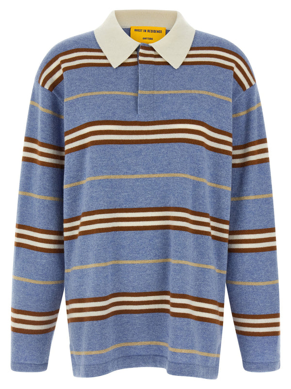Guest In Residence Striped Rugby Polo Shirt