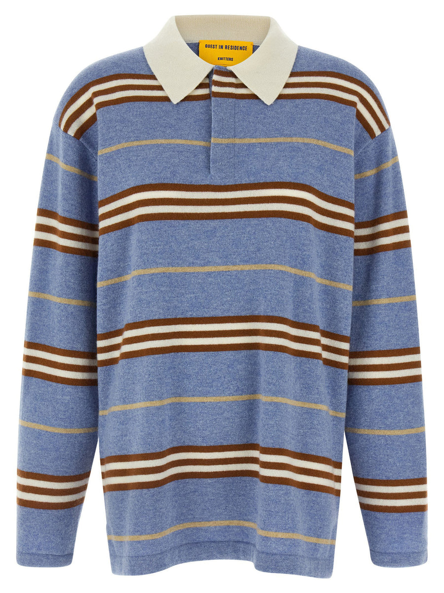 Guest In Residence Striped Rugby Polo Shirt