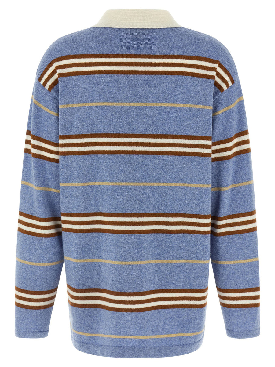 Guest In Residence Striped Rugby Polo Shirt