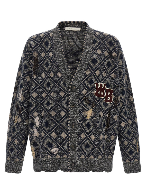 Wales Bonner Sibling Cardigan For Men Multicolor Merino Wool Handcrafted Luxury Knit