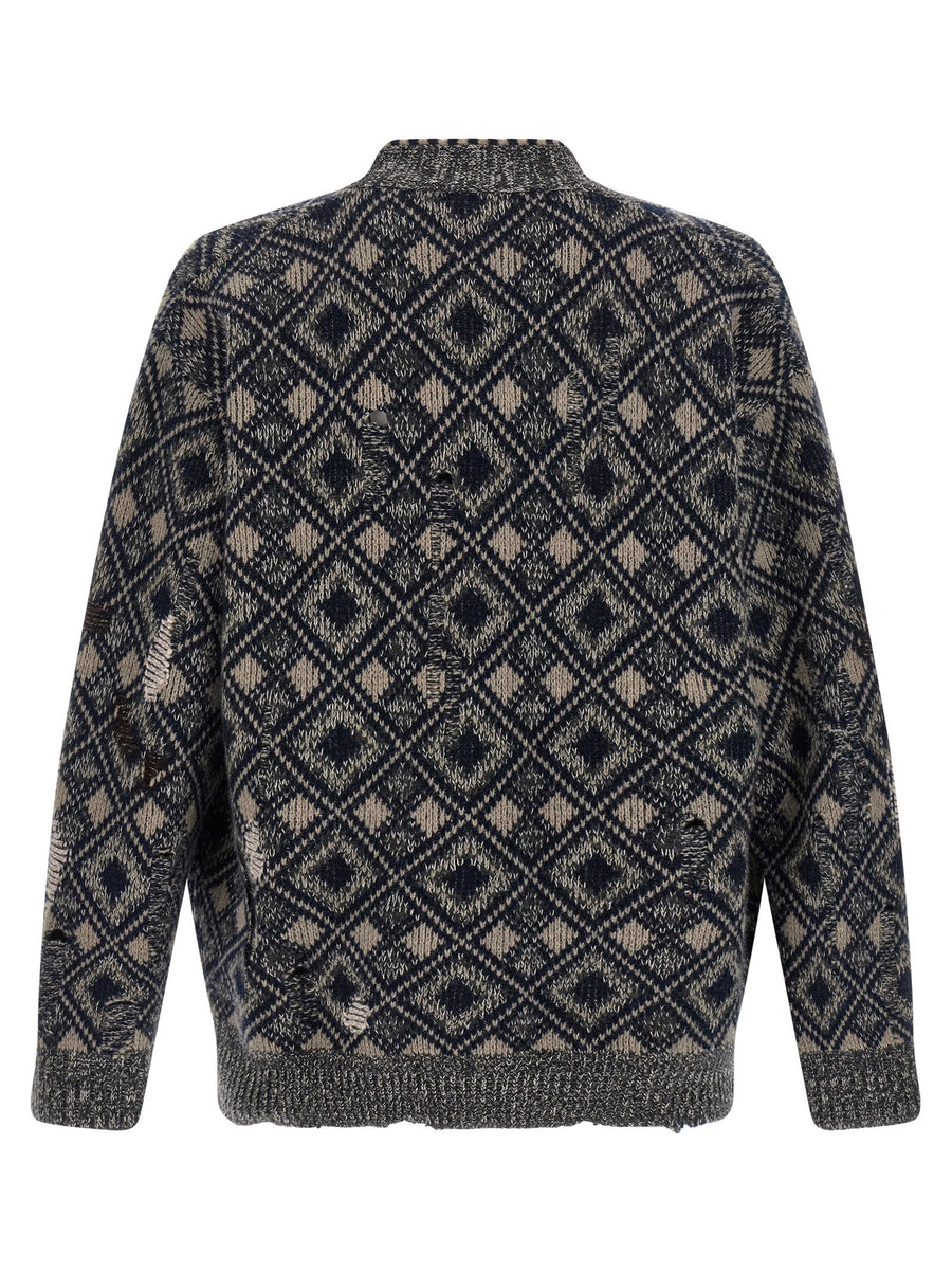 Wales Bonner Sibling Cardigan For Men Multicolor Merino Wool Handcrafted Luxury Knit