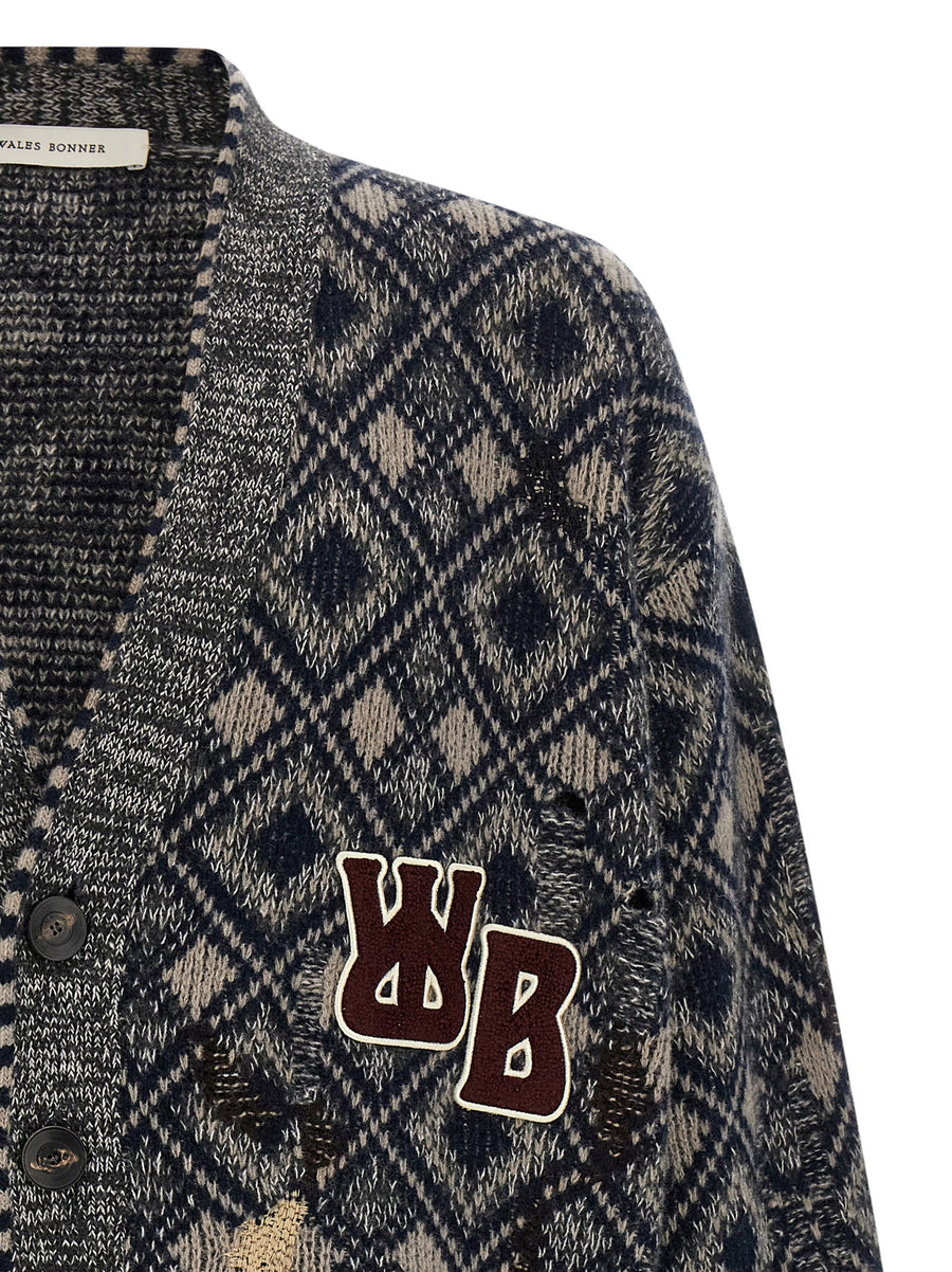Wales Bonner Sibling Cardigan For Men Multicolor Merino Wool Handcrafted Luxury Knit