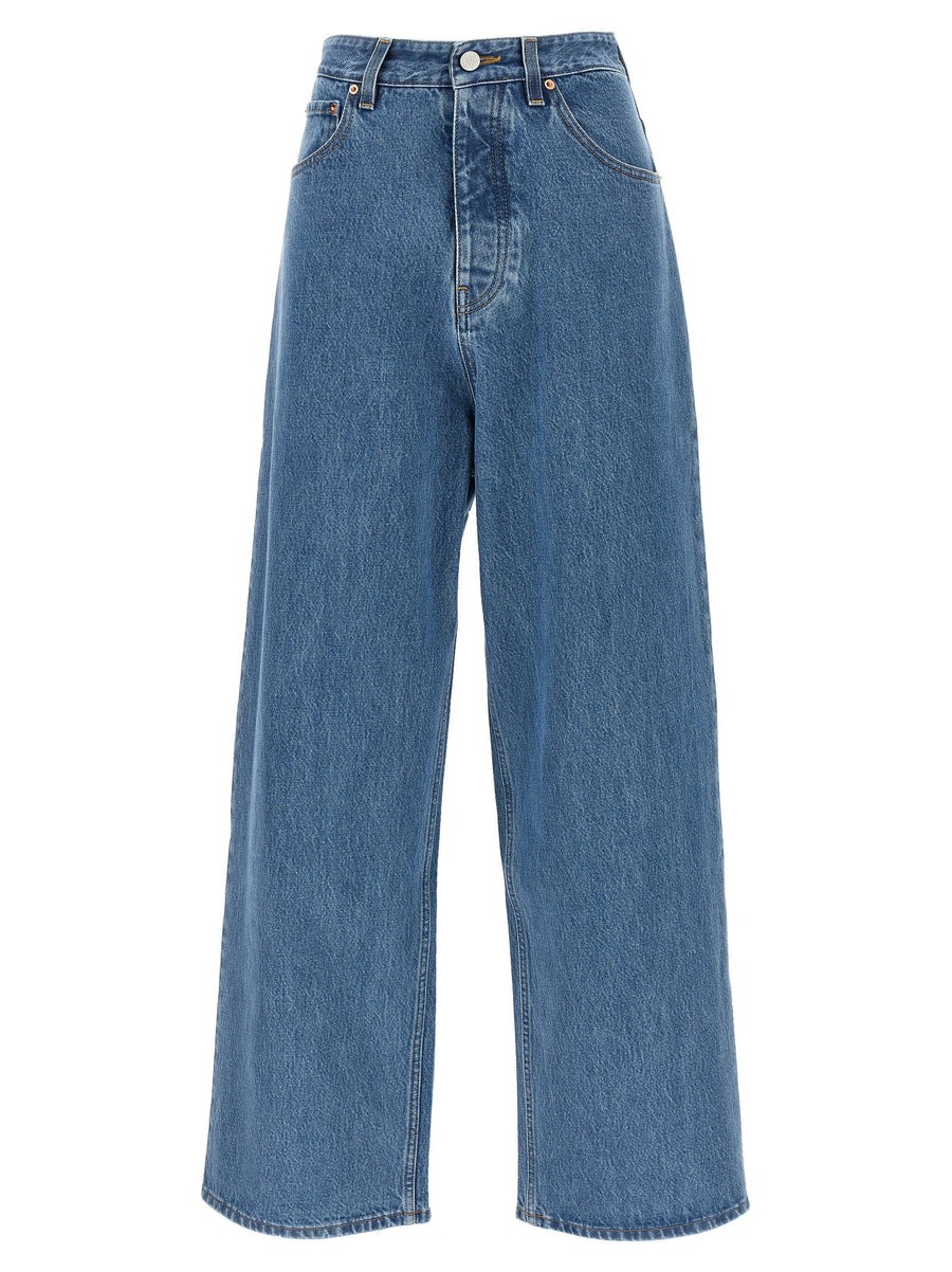 Vetements Baggy Jeans For Women In Blue 100 Percent Cotton Denim High Rise Wide Leg Iconic Luxury Streetwear
