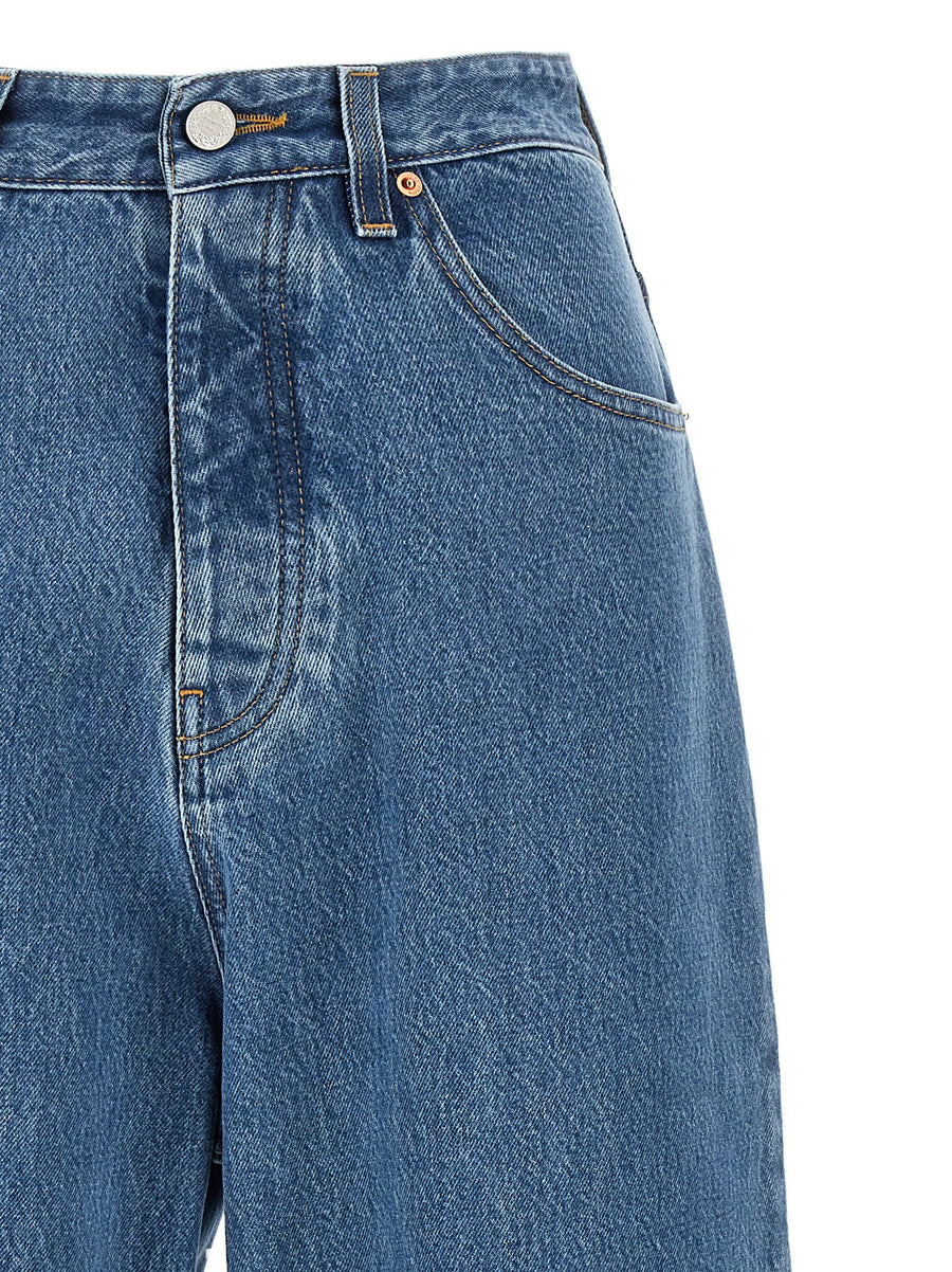 Vetements Baggy Jeans For Women In Blue 100 Percent Cotton Denim High Rise Wide Leg Iconic Luxury Streetwear