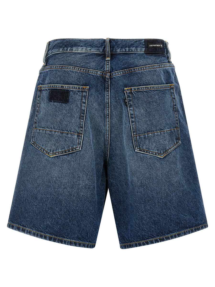 Department 5 Singers Bermuda Shorts Men Blue Denim 100 Percent Cotton