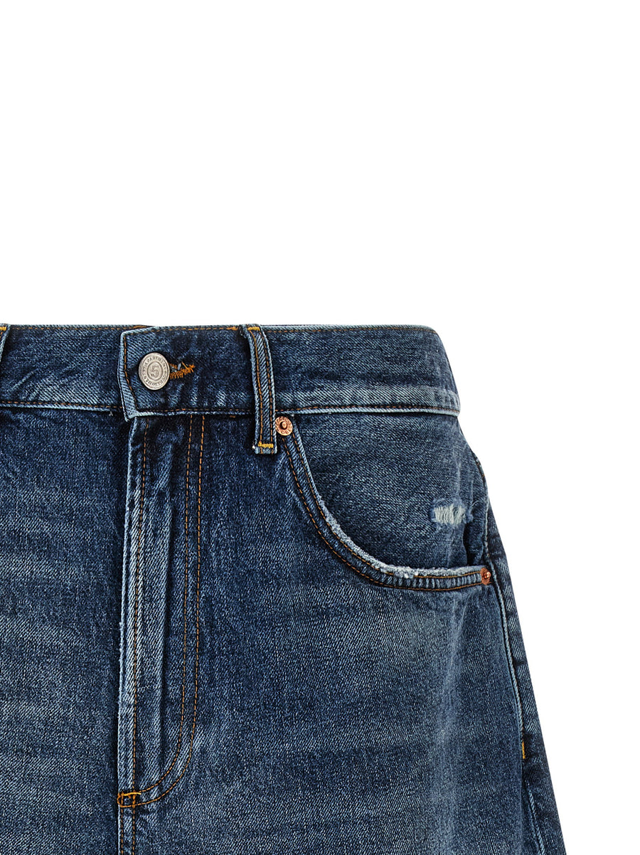 Department 5 Singers Bermuda Shorts Men Blue Denim 100 Percent Cotton