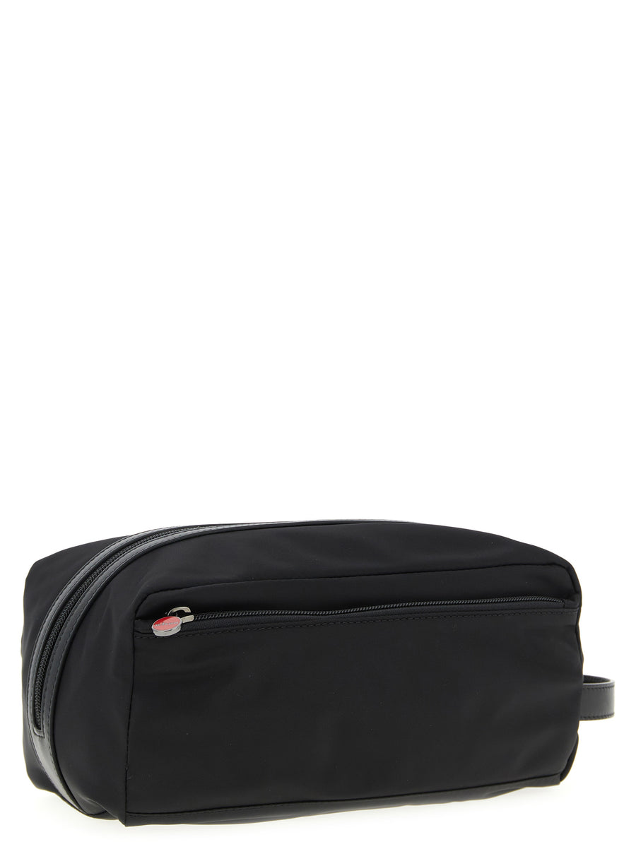 Kiton Nylon Beauty Case Travel Organizer for Men with Durable Leather Accents and Discreet Branding
