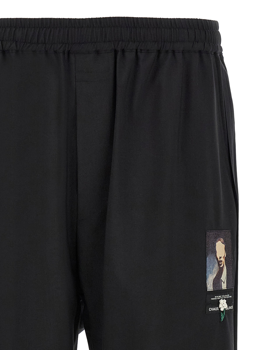 Undercover Uc1e4519 Wool Blend Trousers For Men With Beaded Embroidery And Jacquard Patch