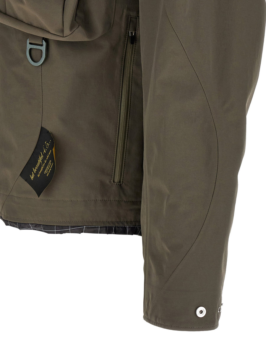 Undercover Technical Parka For Men Weatherproof Nylon Jacket With Built In Hood And Windproof Rainproof Protection