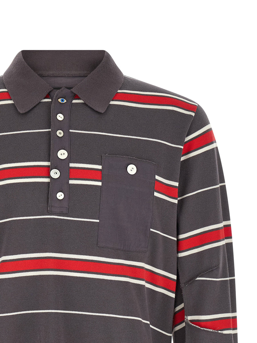 Undercover Polo Shirt UC1F4804 for Modern Men, Lightweight Hundred Percent Cotton Pique, Front Pocket, Contrast Collar