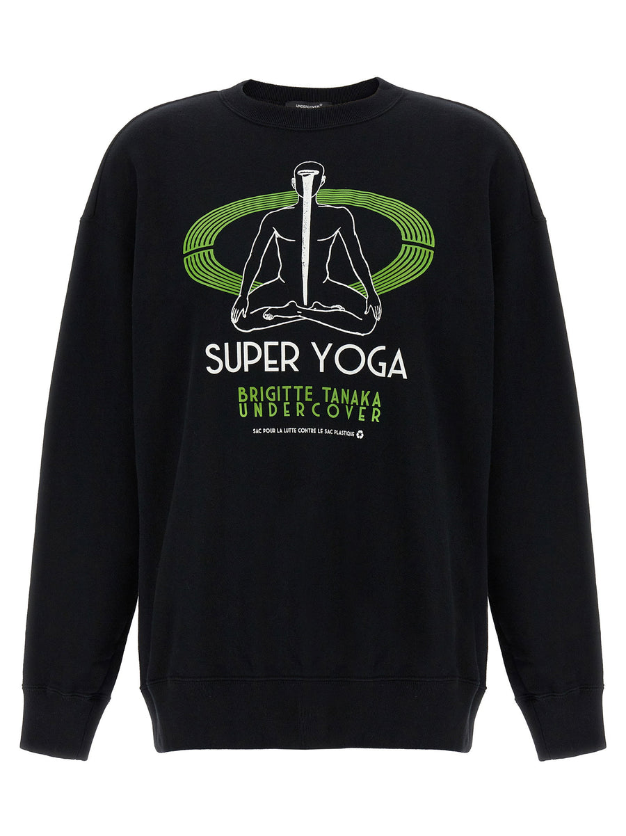 Undercover Women's Print Sweatshirt Black 100% Cotton Brushed Knit Bold Front Print Everyday Essential