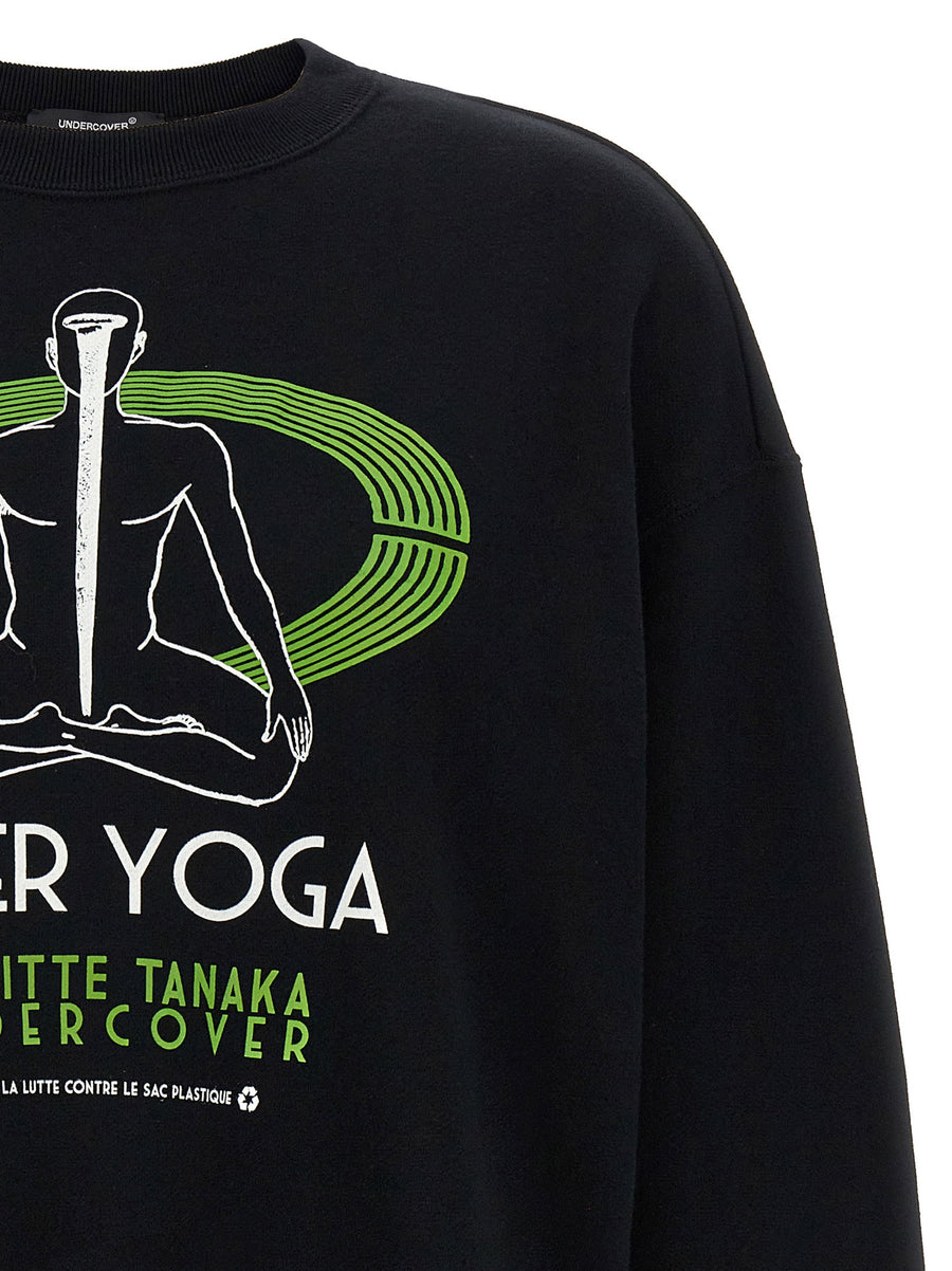 Undercover Women's Print Sweatshirt Black 100% Cotton Brushed Knit Bold Front Print Everyday Essential